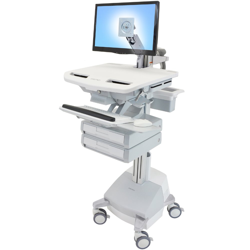 Ergotron SV44-1221-1 SV Cart w/ LCD Arm, SLA Powered, 2 Drawers