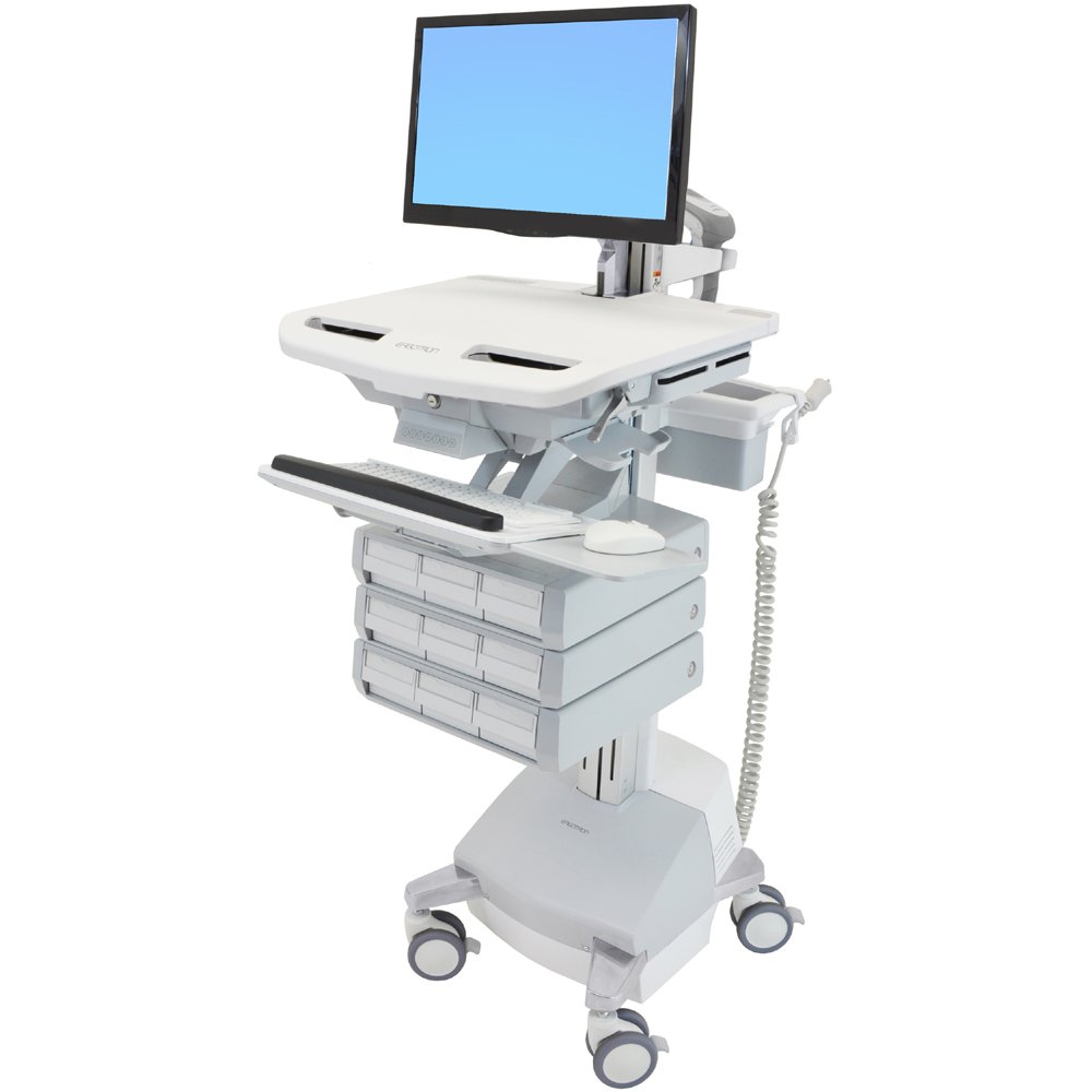 Ergotron SV44-1291-1 SV Cart w/ LCD Arm, SLA Powered, 9 Drawers