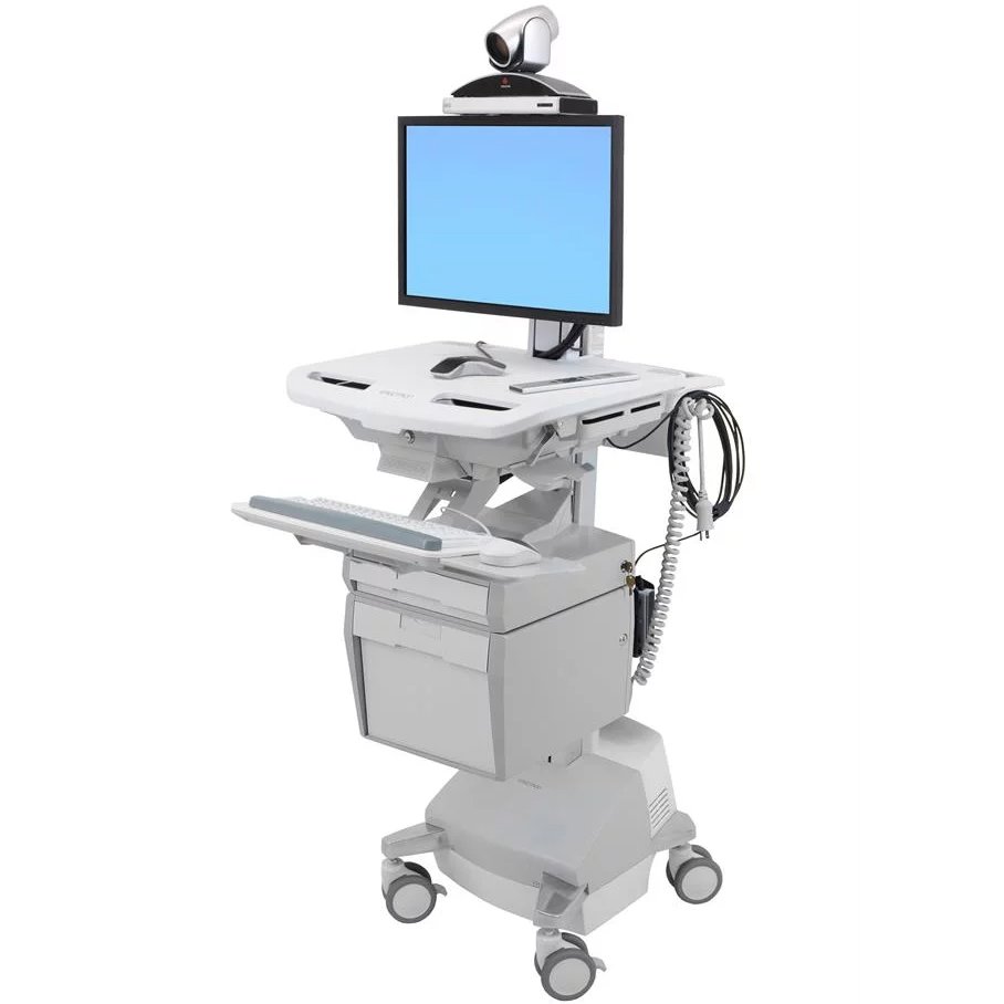 Ergotron SV44-53T1-1 Telemedicine Cart, Single Monitor, Powered