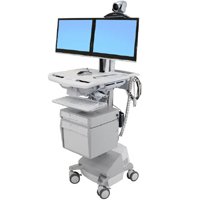 Ergotron SV44-56T1-1 SV Telemedicine Cart, Dual Monitor, Powered
