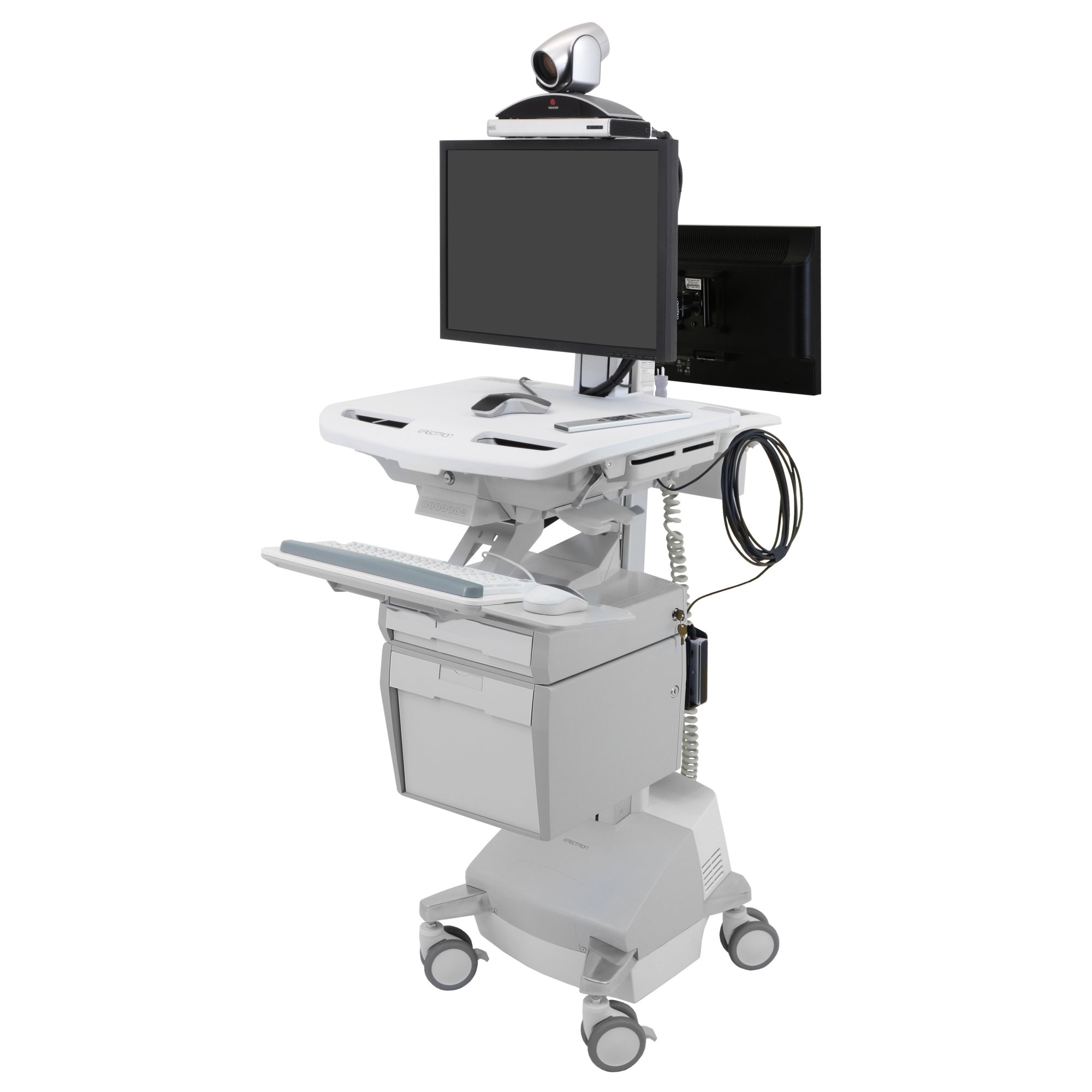 Ergotron SV44-57T1-1 SV Telemedicine Cart, Back-to-Back, Powered