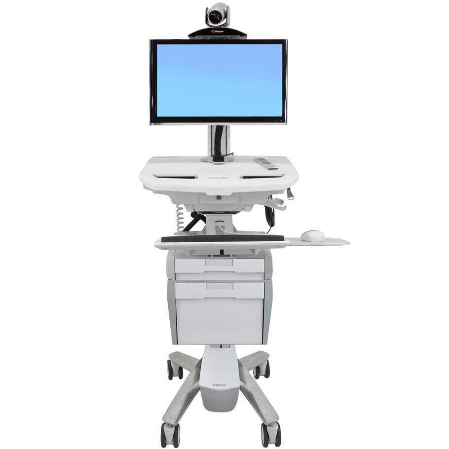 Ergotron SV43-53E0-1 StyleView Telepresence Cart, Single Monitor