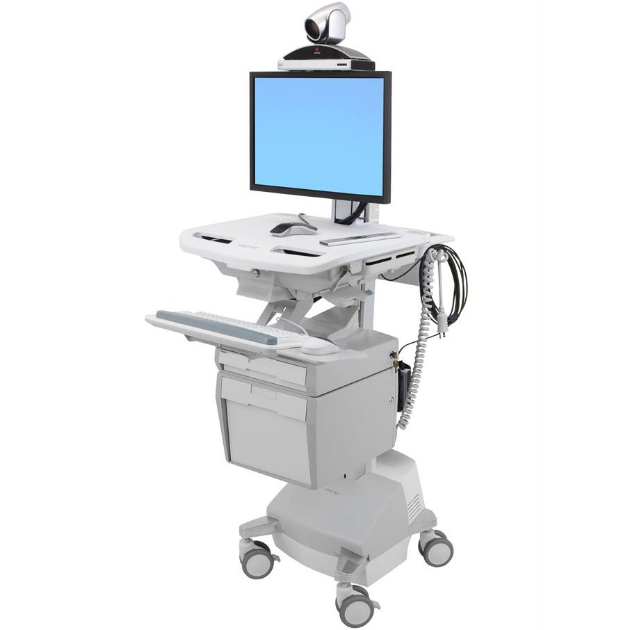 Ergotron SV44-53E1-1 Telepresence Cart, Single Monitor, Powered