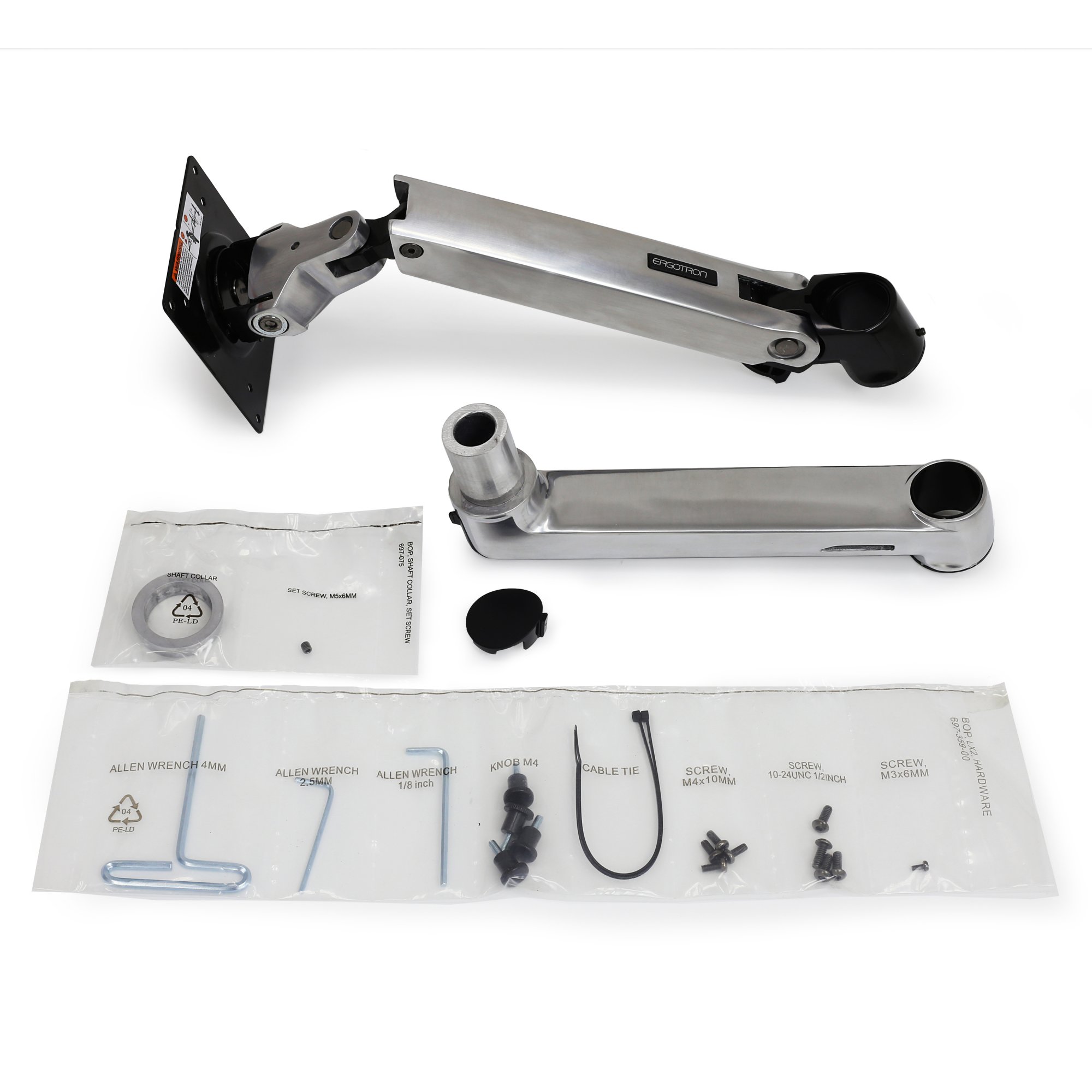 97-940-026 - LX Arm, Extension and Collar Kit (polished aluminum)