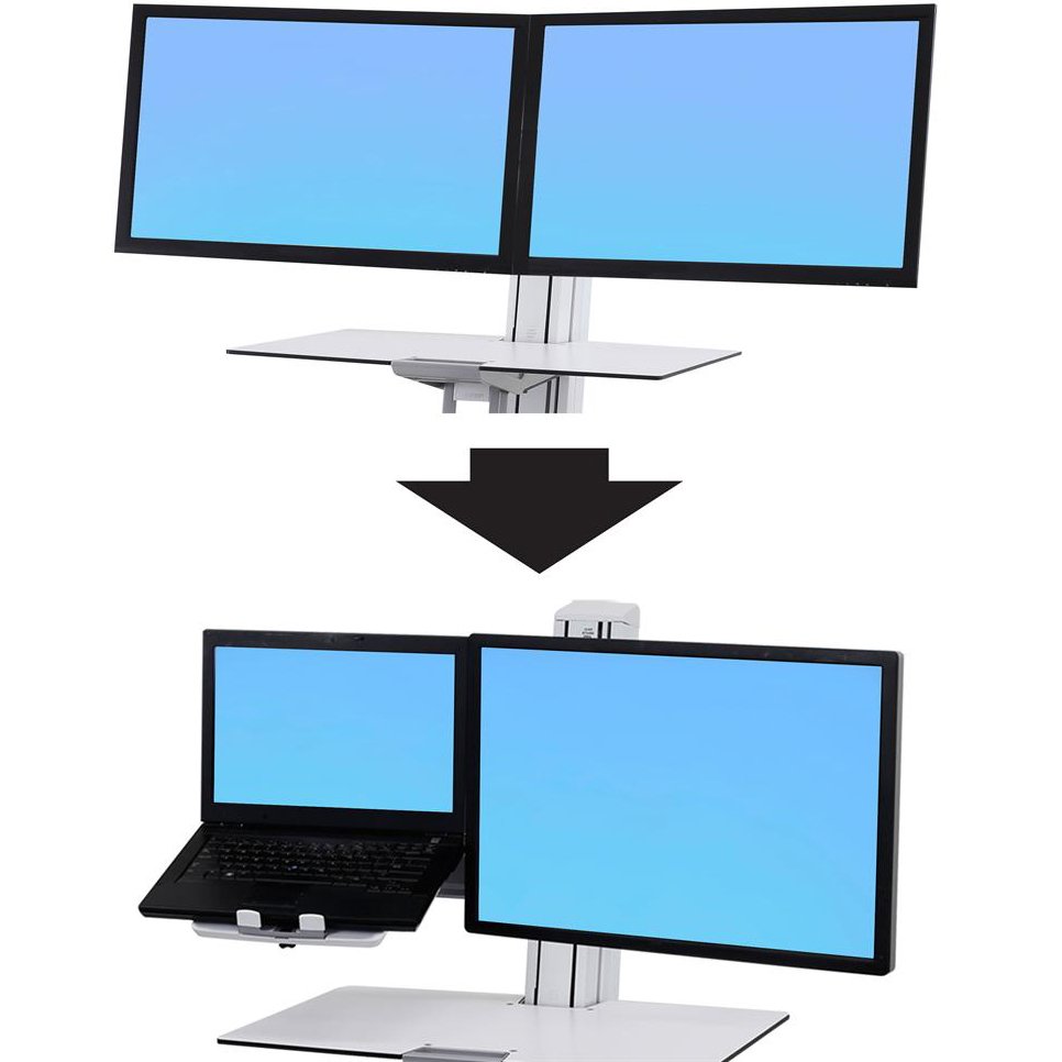 Ergotron 97-938-062 WorkFit Conversion Kit: Dual to LCD & Laptop