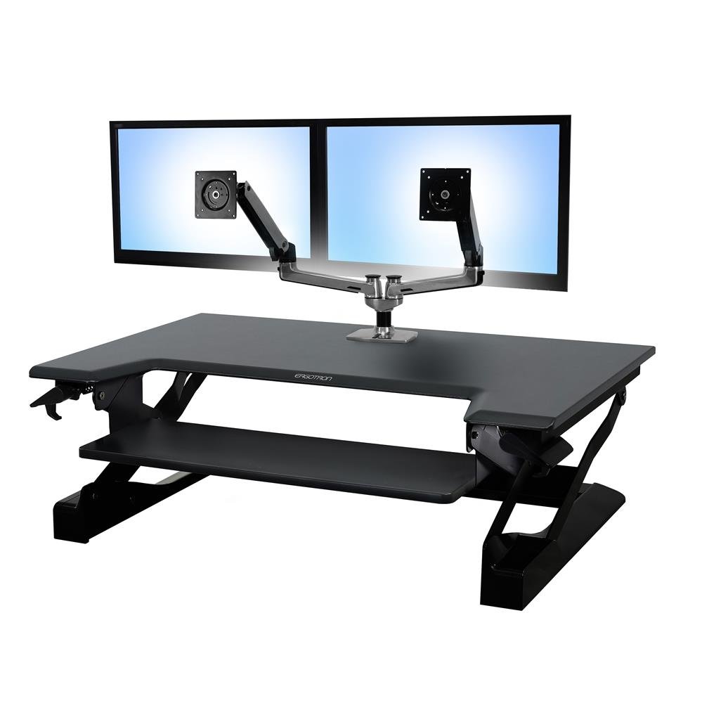 Articulating Dual Monitor Arm attached to WorkFit-TL 33-406-085