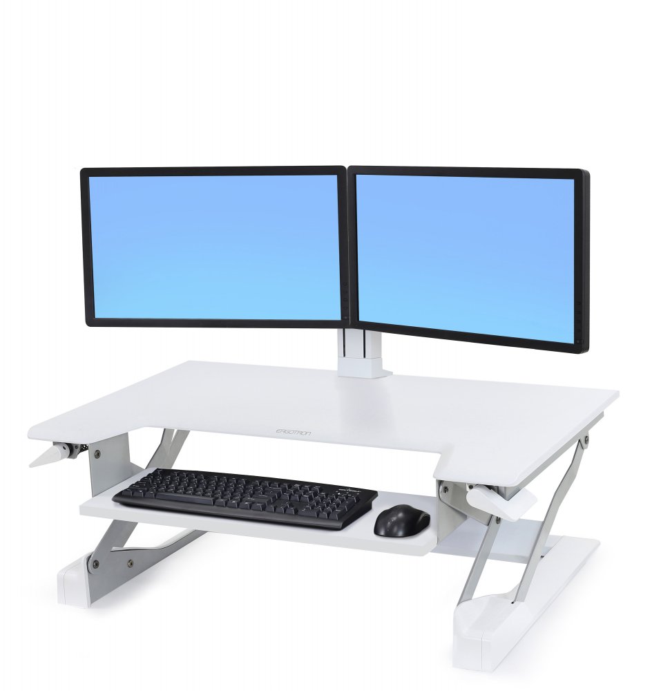 Dual Monitor Sit-Stand Desktop Workstation Black - ErgoDirect EDW-4202D 