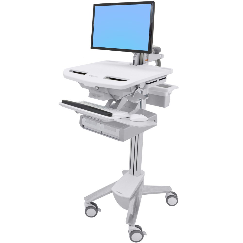 Ergotron SV43-12A0-0 SV Cart with LCD Arm, non-powered, 2 Drawers