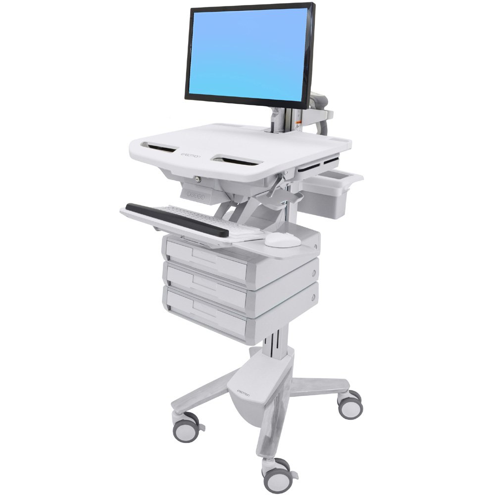 Ergotron SV43-1230-0 StyleView Cart with LCD Arm, (1x3) Drawers