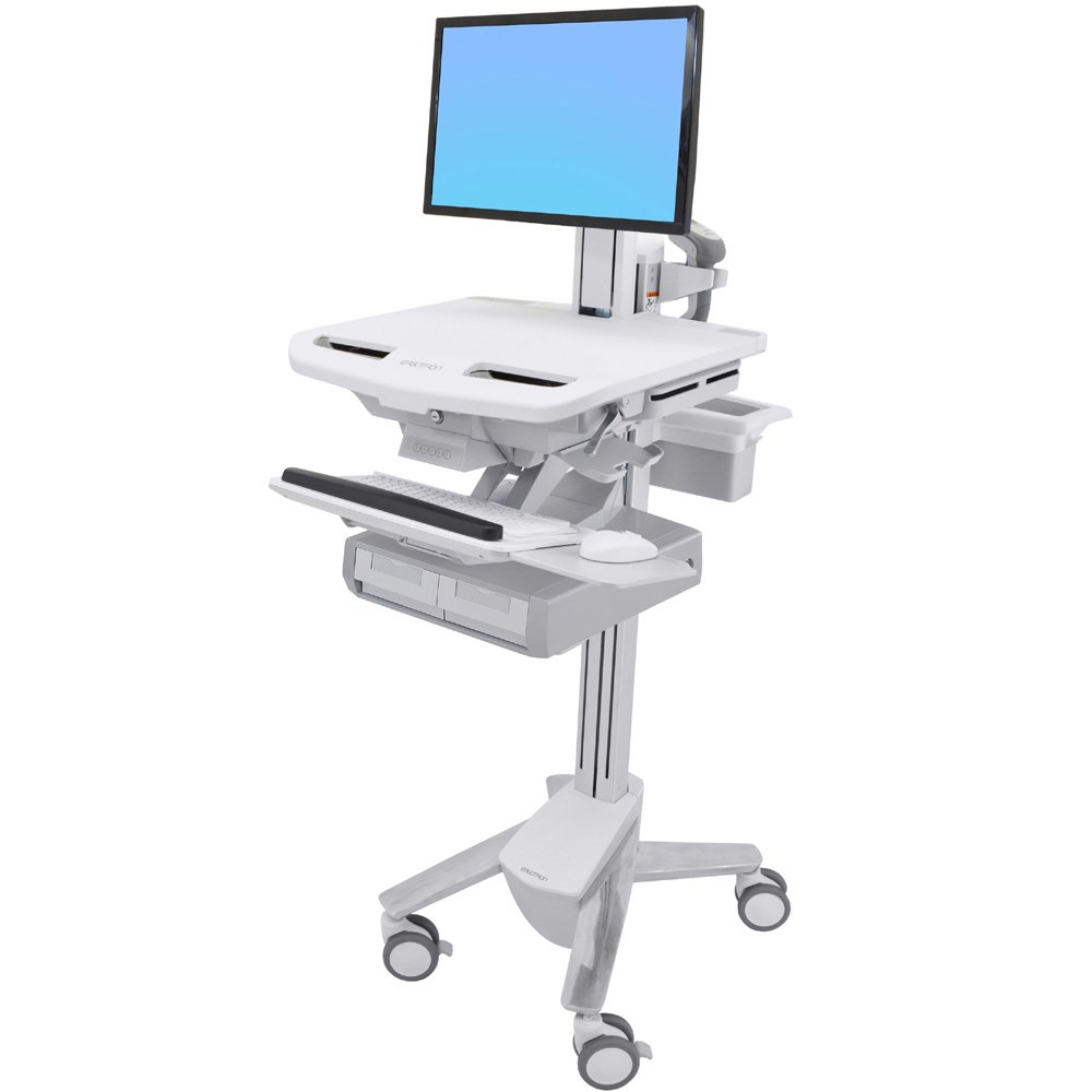 Ergotron SV43-13A0-0 StyleView Cart with LCD Pivot, 2 Drawers