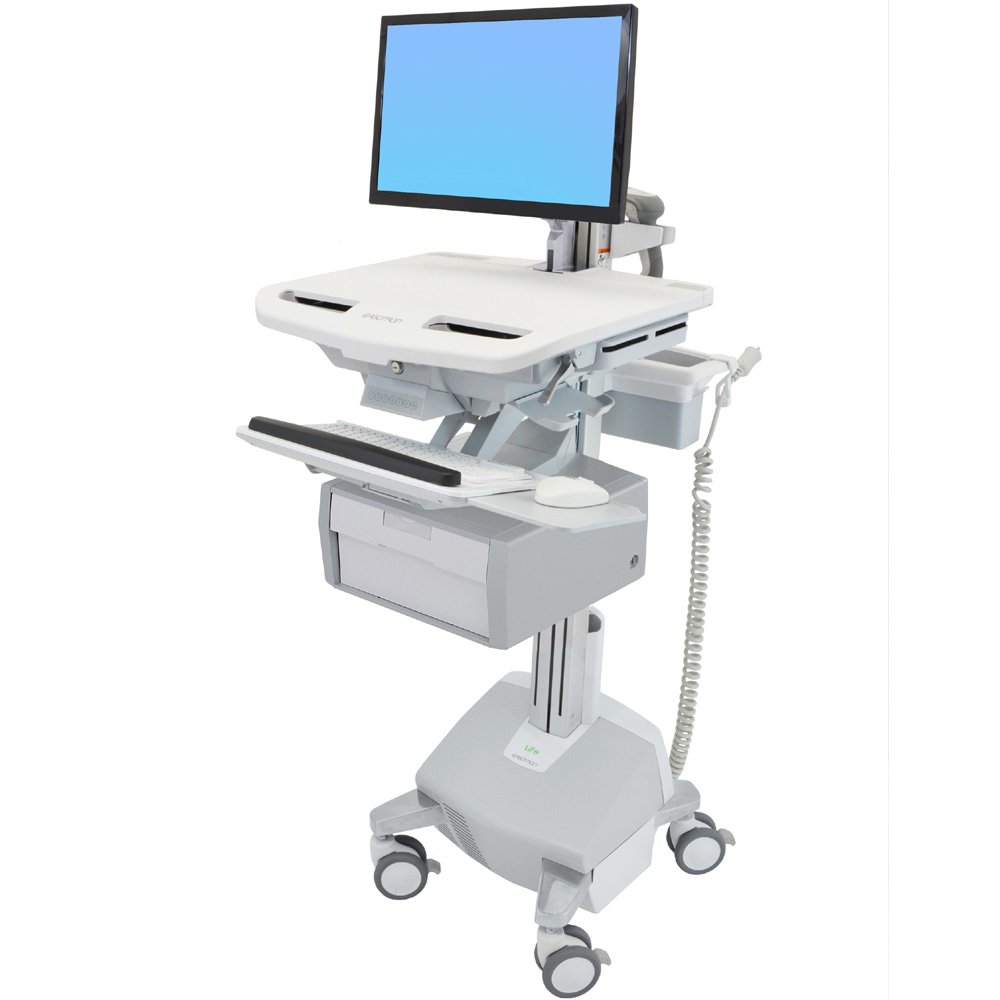 Ergotron SV44-12B2-1 StyleView Cart with LCD Arm, 1 Tall Drawer 