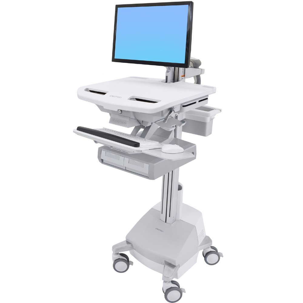 Ergotron SV44-12A1-1 SV Cart with LCD Arm, SLA Powered, 2 Drawers