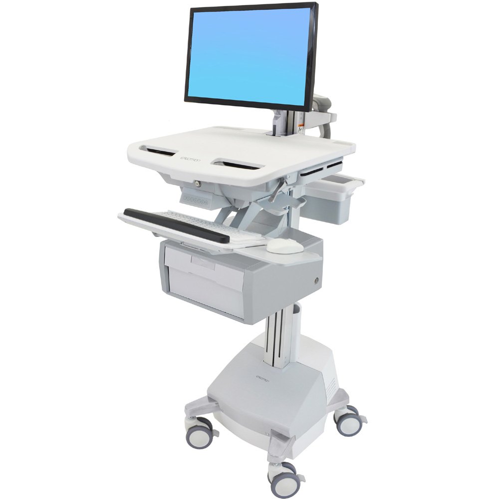 Ergotron SV44-12B1-1 StyleView Cart with LCD Arm, 1 Tall Drawer