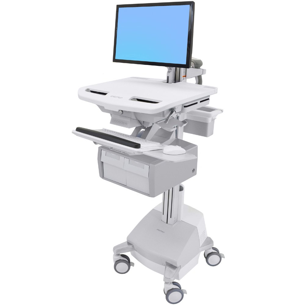 Ergotron SV44-12C1-1 StyleView Cart with LCD Arm, 2 Tall Drawers