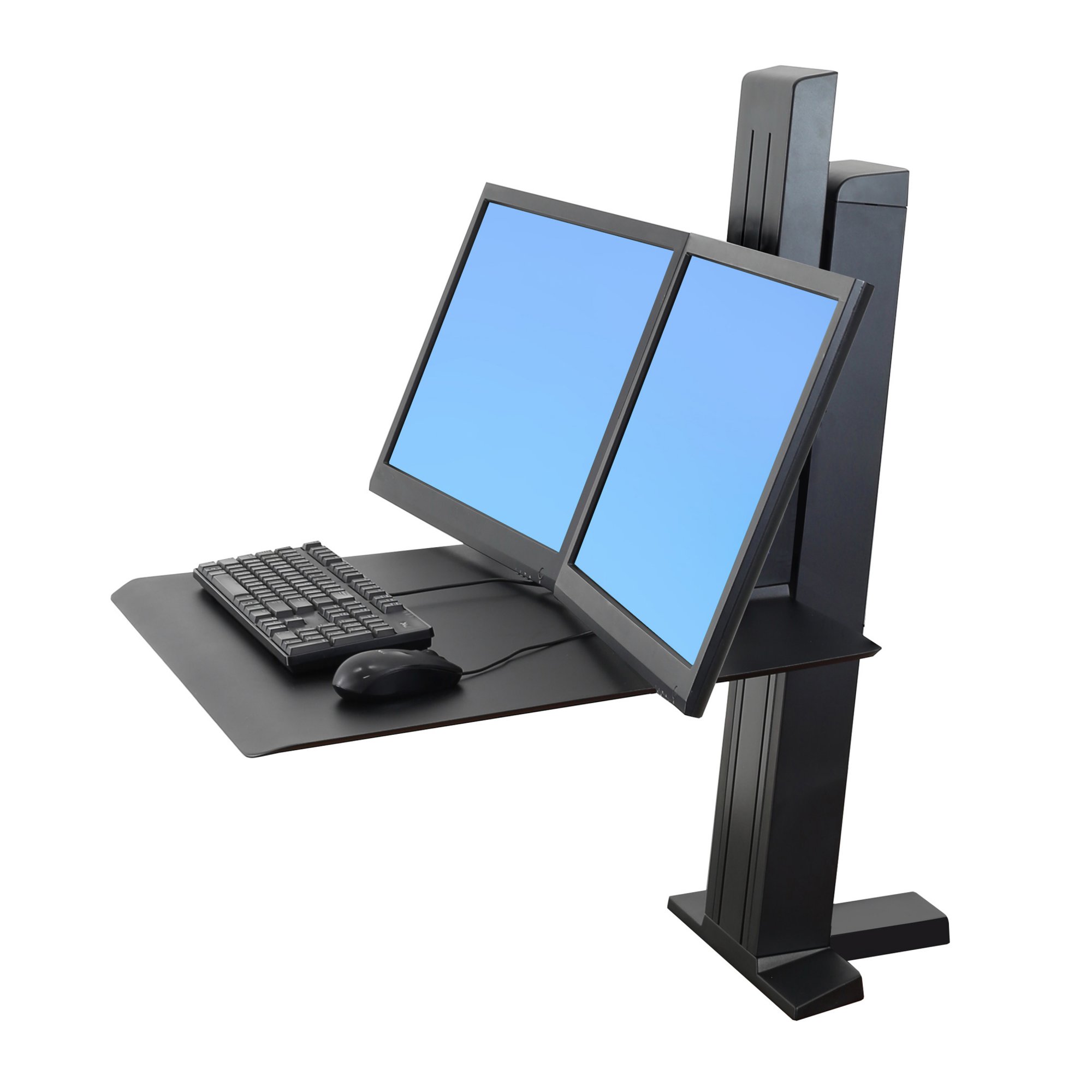 Ergotron 33-407-085 WorkFit-SR Rear Mount Dual Sit-Stand Workstation - Black