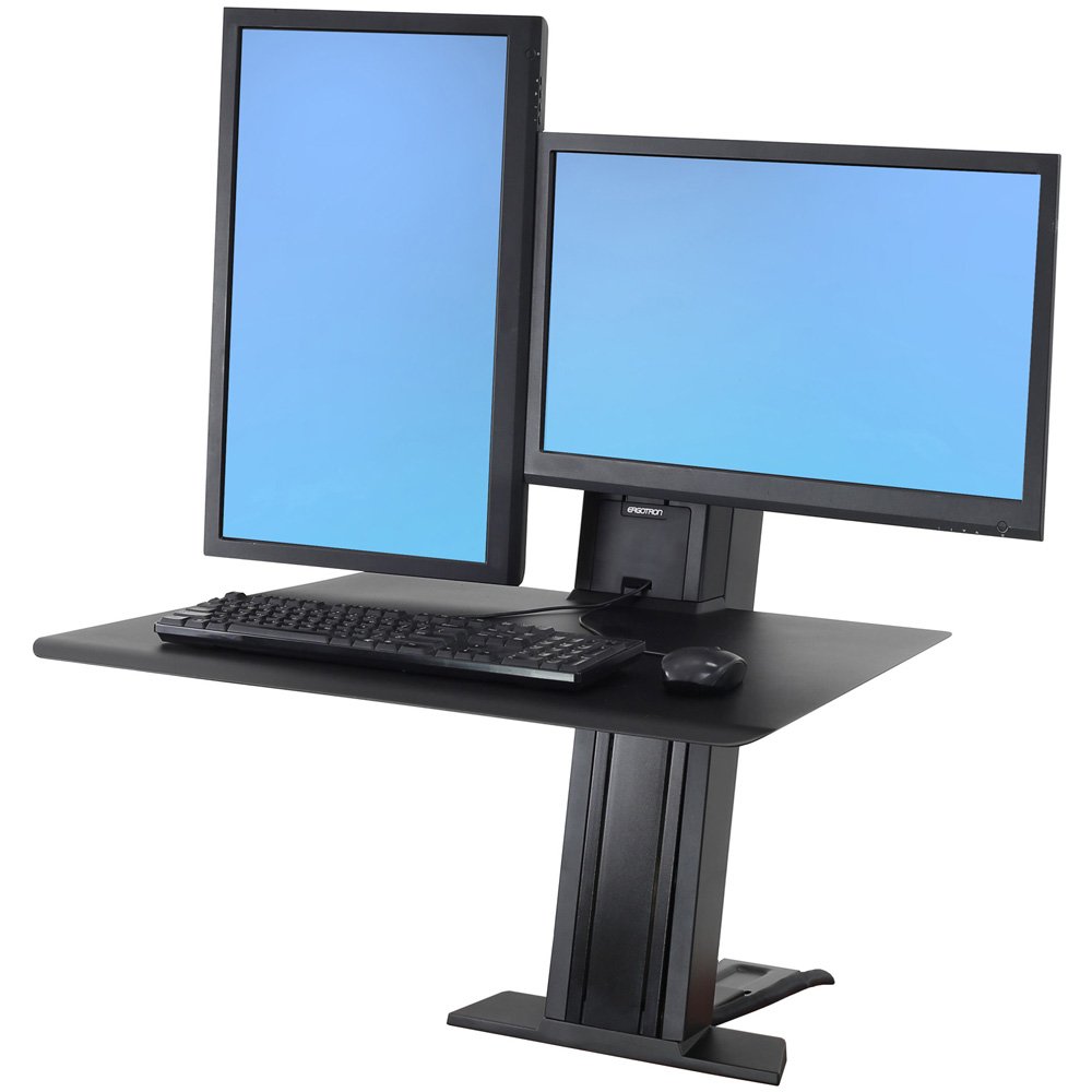 Ergotron 33-407-085 WorkFit-SR Rear Mount Dual Sit-Stand Workstation - Black