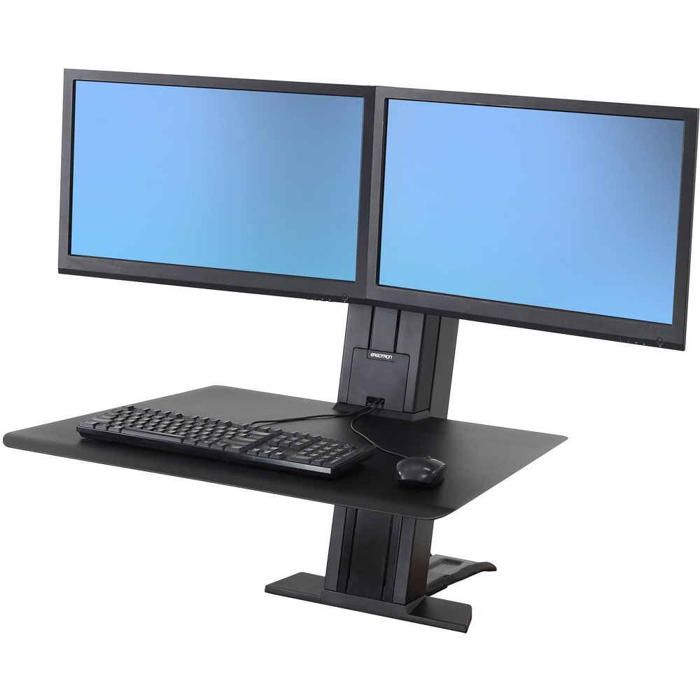 Ergotron 33-407-085 WorkFit-SR Rear Mount Dual Sit-Stand Workstation - Black