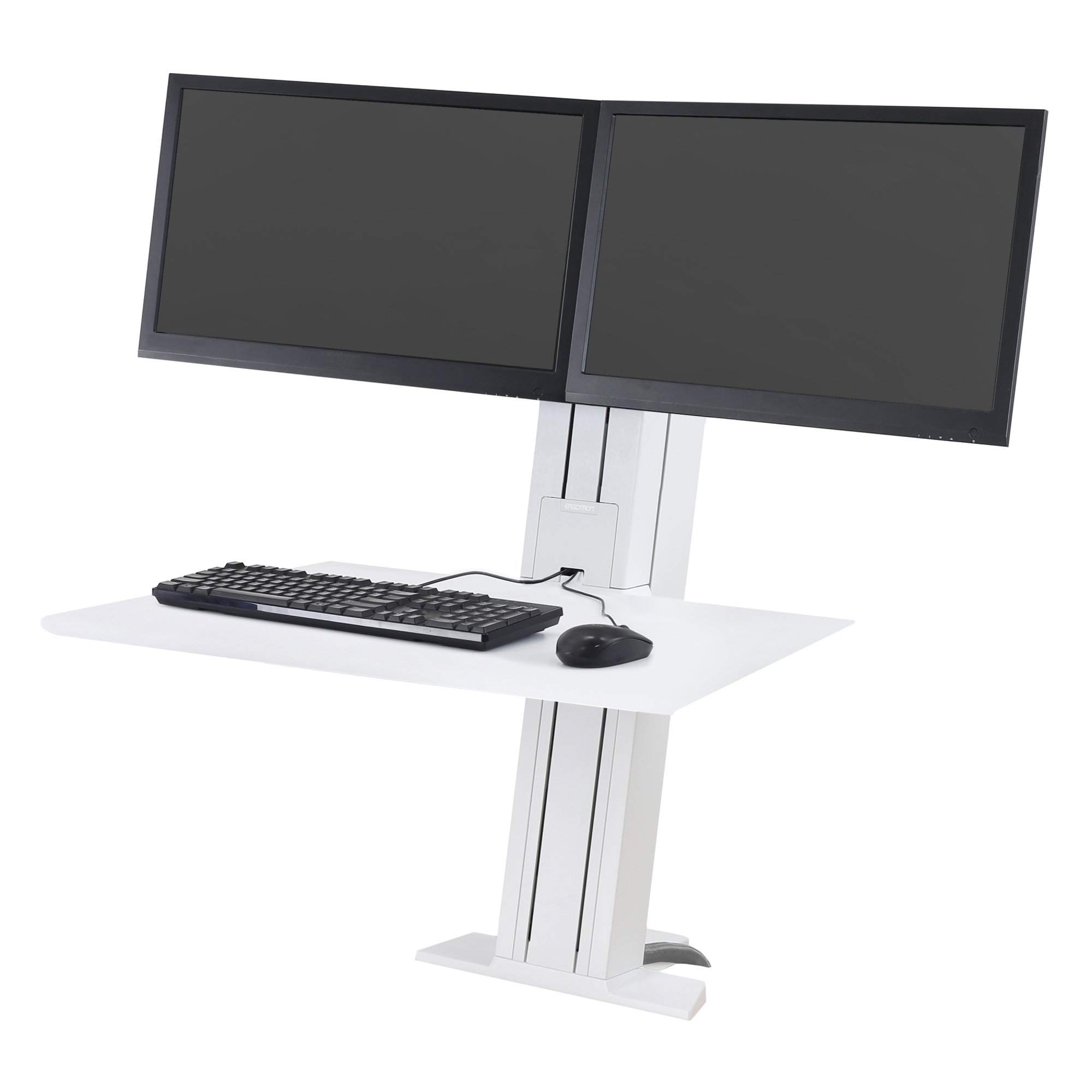 Ergotron 33-407-062 WorkFit-SR Rear Mount Dual Sit-Stand Workstation - White