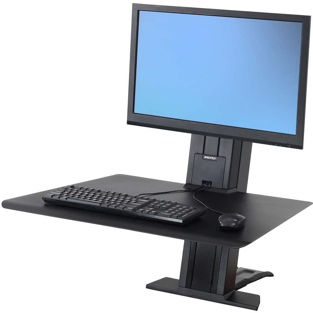 Ergotron 33-415-085 WorkFit-SR Rear Mount Single Sit-Stand Workstation - Black