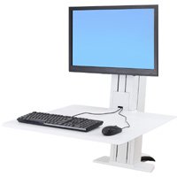 Ergotron 33-415-062 WorkFit-SR Rear Mount Single Sit-Stand Workstation - White