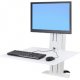 Ergotron 33-415-062 WorkFit-SR Rear Mount Single Sit-Stand Workstation - White