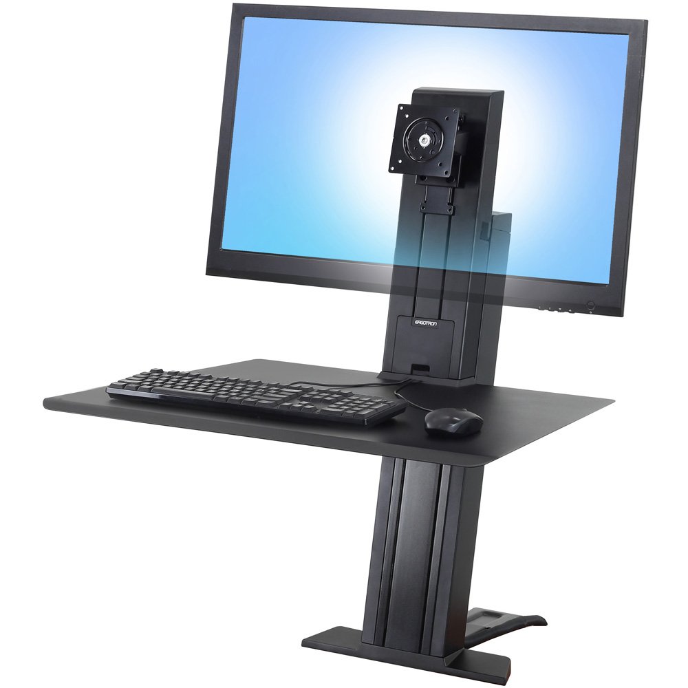 Ergotron 33-416-085 WorkFit-SR Rear Mount Sit Stand Heavy Monitor Workstation - Black