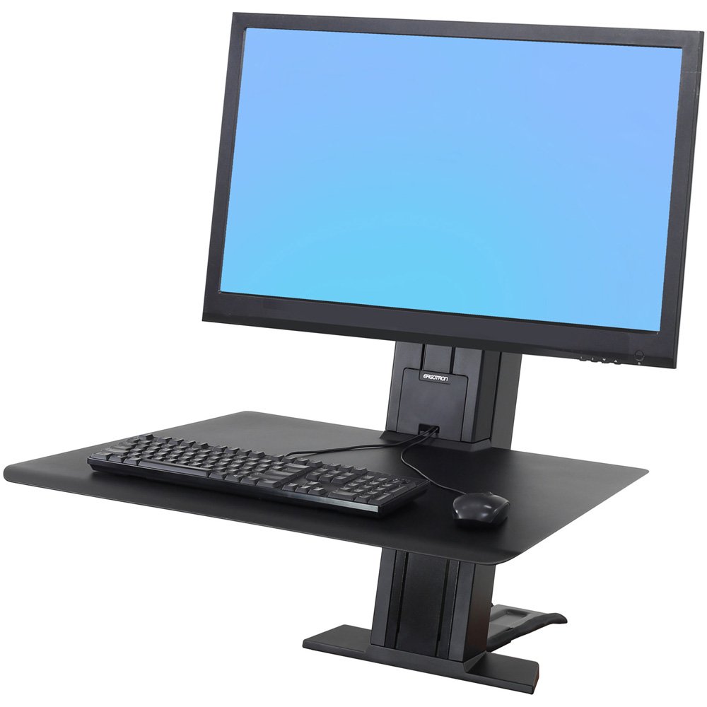 Ergotron 33-416-085 WorkFit-SR Rear Mount Sit Stand Heavy Monitor Workstation - Black