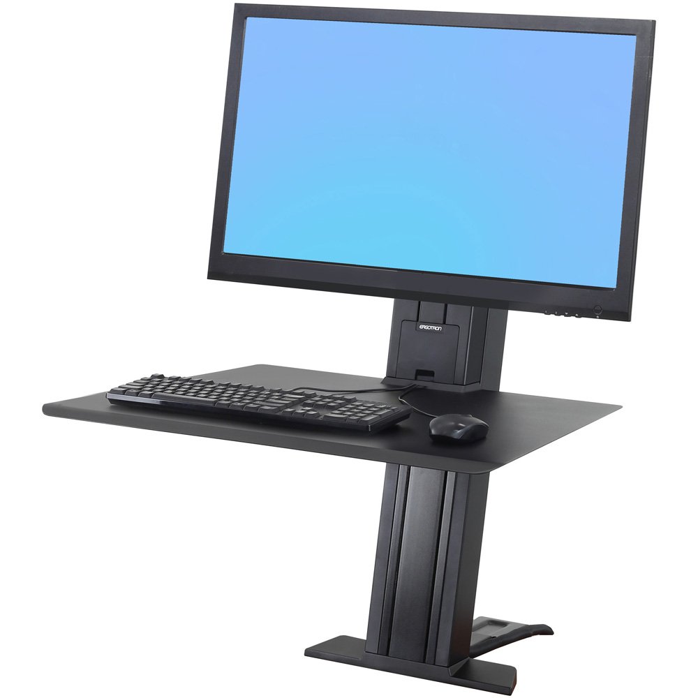 Ergotron 33-416-085 WorkFit-SR Rear Mount Sit Stand Heavy Monitor Workstation - Black