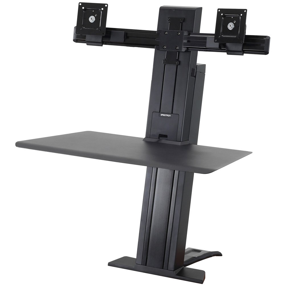 Ergotron 33-419-085 WorkFit-SR Rear Mount Dual Short Surface Workstation - Black