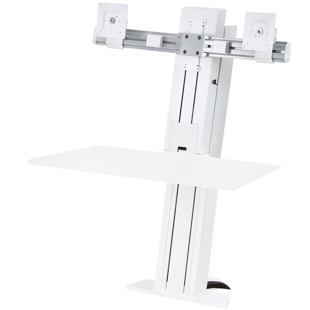 Ergotron 33-419-062 WorkFit-SR Rear Mount Dual Short Surface Workstation - White