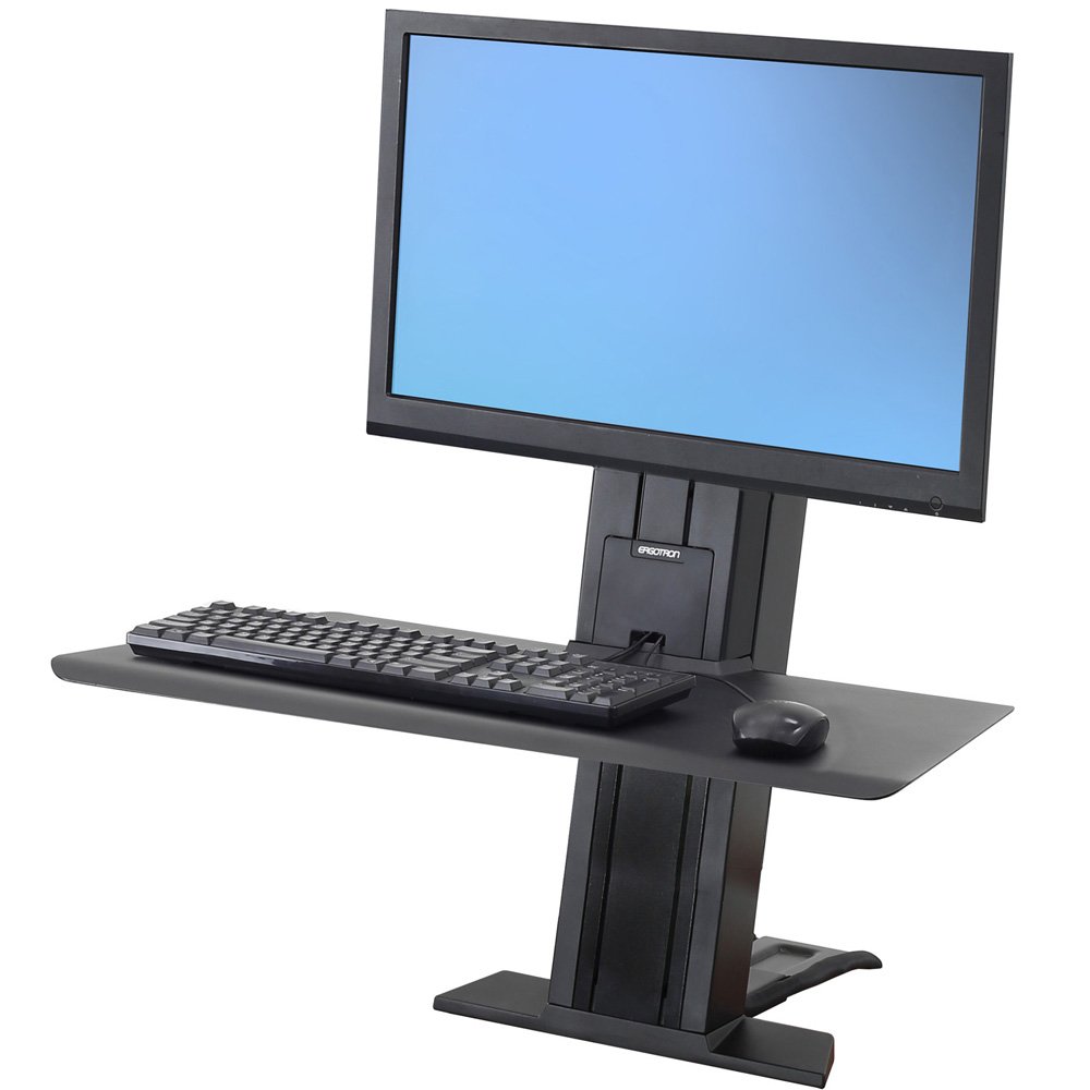 Ergotron 33-420-085 WorkFit-SR Rear Mount Single Short Surface Workstation - Black