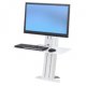 Ergotron 33-420-062 WorkFit-SR Rear Mount Single Short Surface Workstation - White