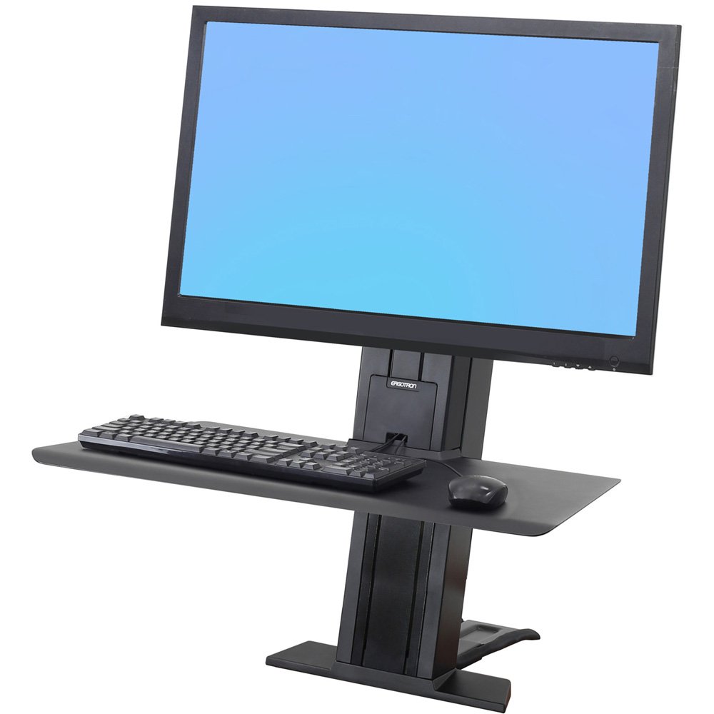 Ergotron 33-421-085 WorkFit-SR Rear Mount Heavy Monitor Short Surface Workstation, Black