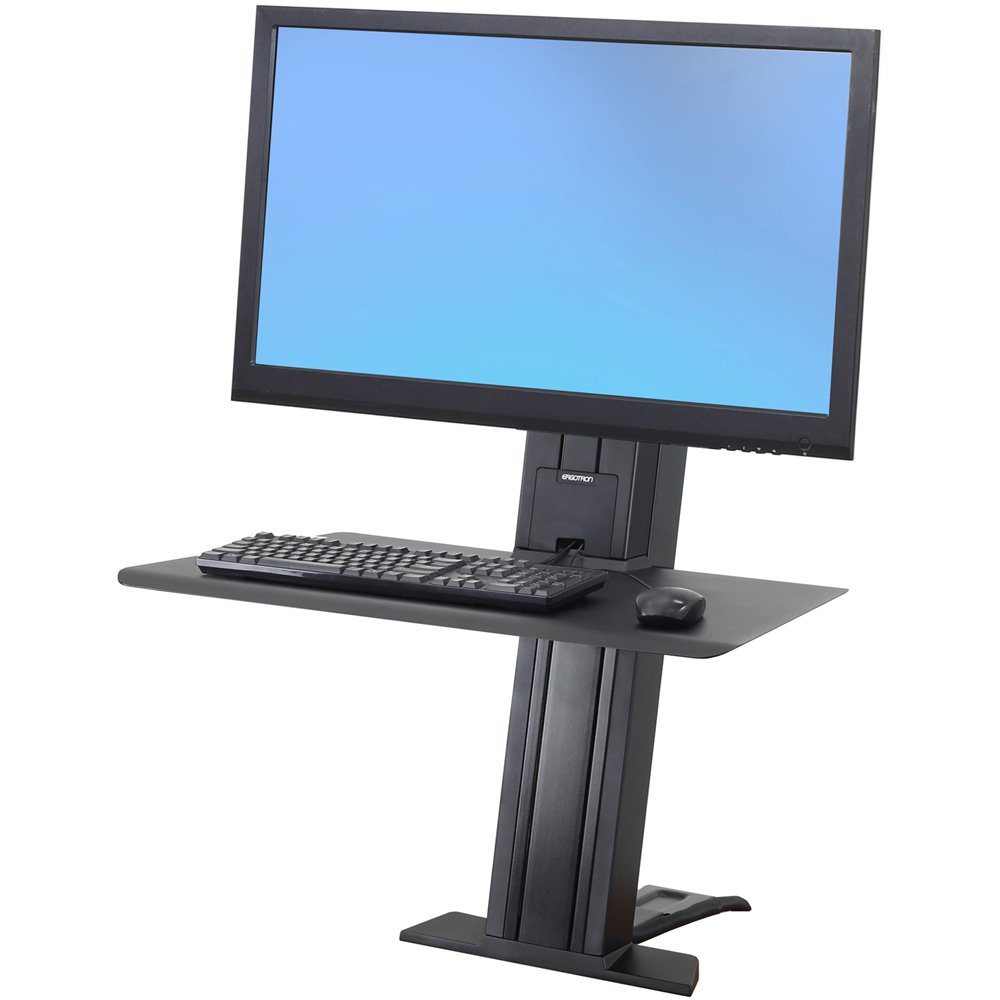 Ergotron 33-421-085 WorkFit-SR Rear Mount Heavy Monitor Short Surface Workstation, Black
