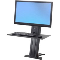 Ergotron 33-421-085 WorkFit-SR Rear Mount Heavy Monitor Short Surface Workstation, Black