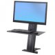 Ergotron 33-421-085 WorkFit-SR Rear Mount Heavy Monitor Short Surface Workstation, Black