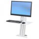 Ergotron 33-421-062 WorkFit-SR Rear Mount Heavy Monitor Short Surface Workstation, White