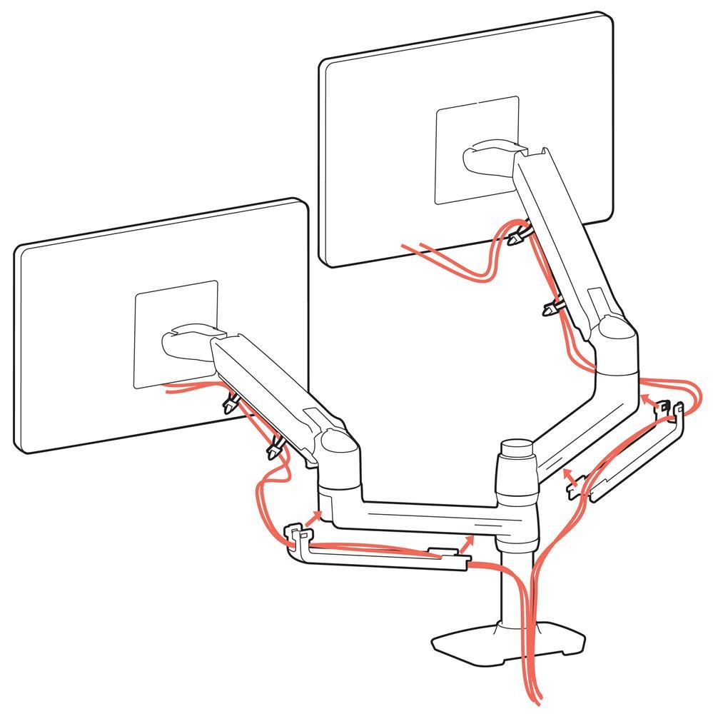 Ergotron 45-492-216 LX Dual Monitor Arm, Stacking