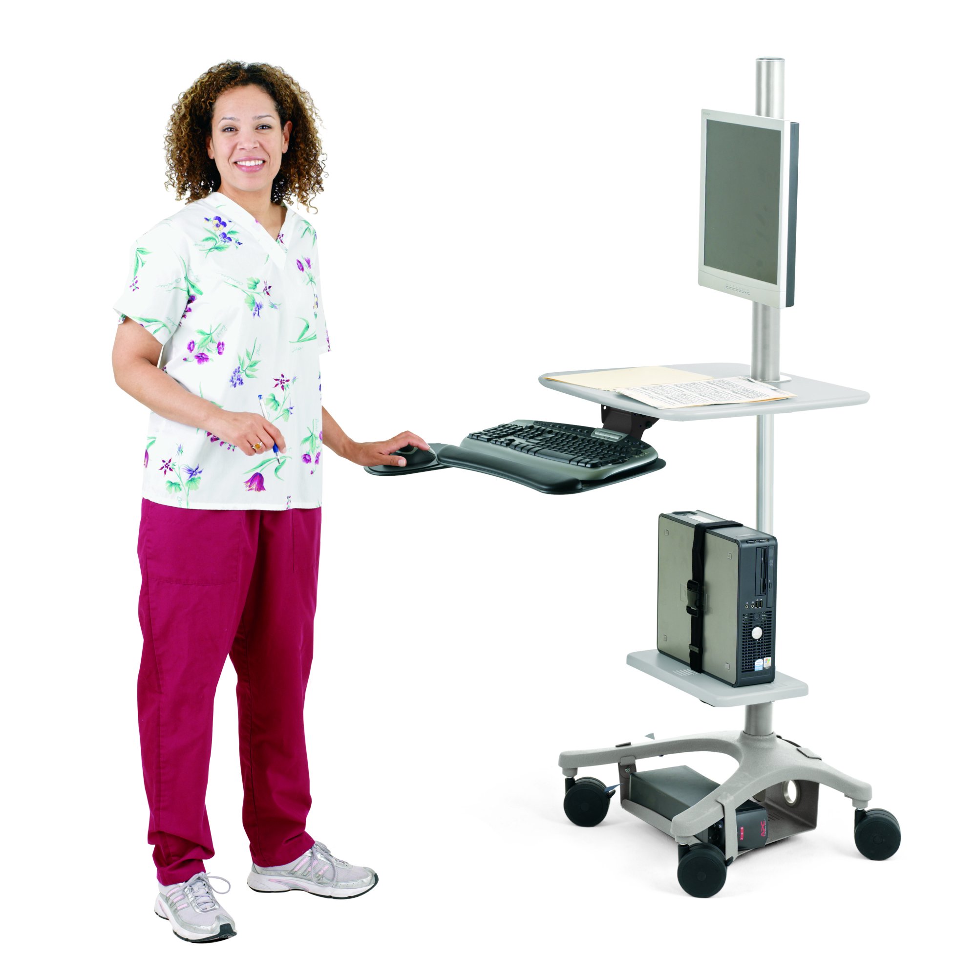 Ergotron ZAL25CG/CG4 Anthro Zido 25 Height Adjustable Cart, Light Load