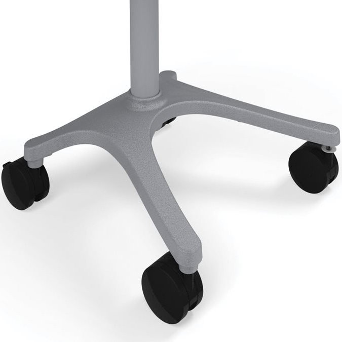 The EHR cart's large, 4" twin-wheel casters take the pain out of moving over thresholds.