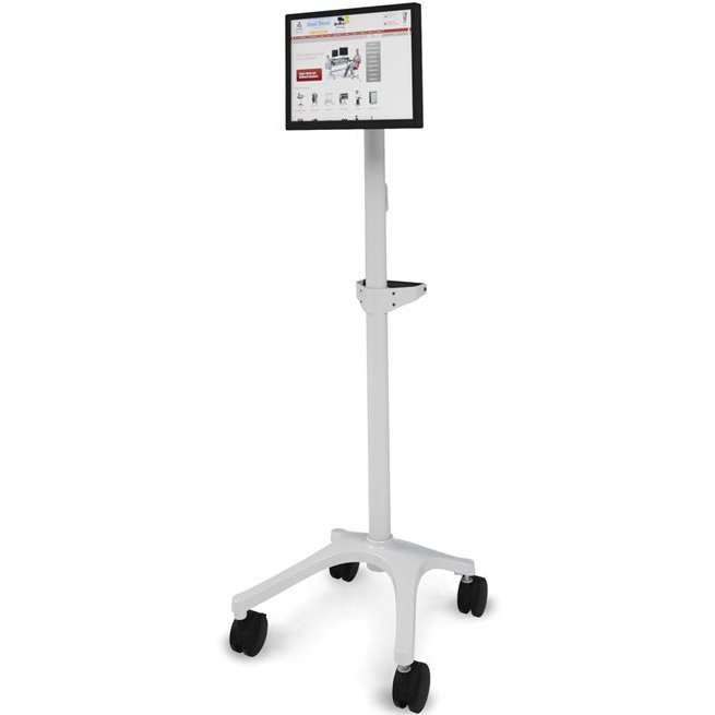Don't have a lot of equipment? Zido Pole Cart supports even a simple configuration, like this small computer set-up.