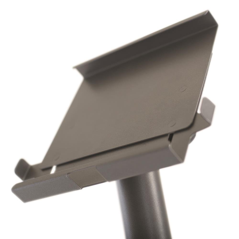 Third of three options for mounting your tablet: Add a top grip to the “easel” for extra security if you move your cart around a lot.