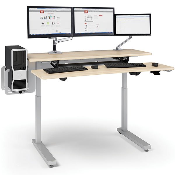 Attach a CPU SideRack (sold separately) on either side so that it travels up and down with your equipment to protect power connections.