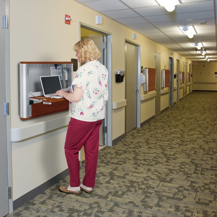 With a 7” profile and Murphy Bed design, eNook makes an ideal Patient Information Station with just the right amount of workspace.
