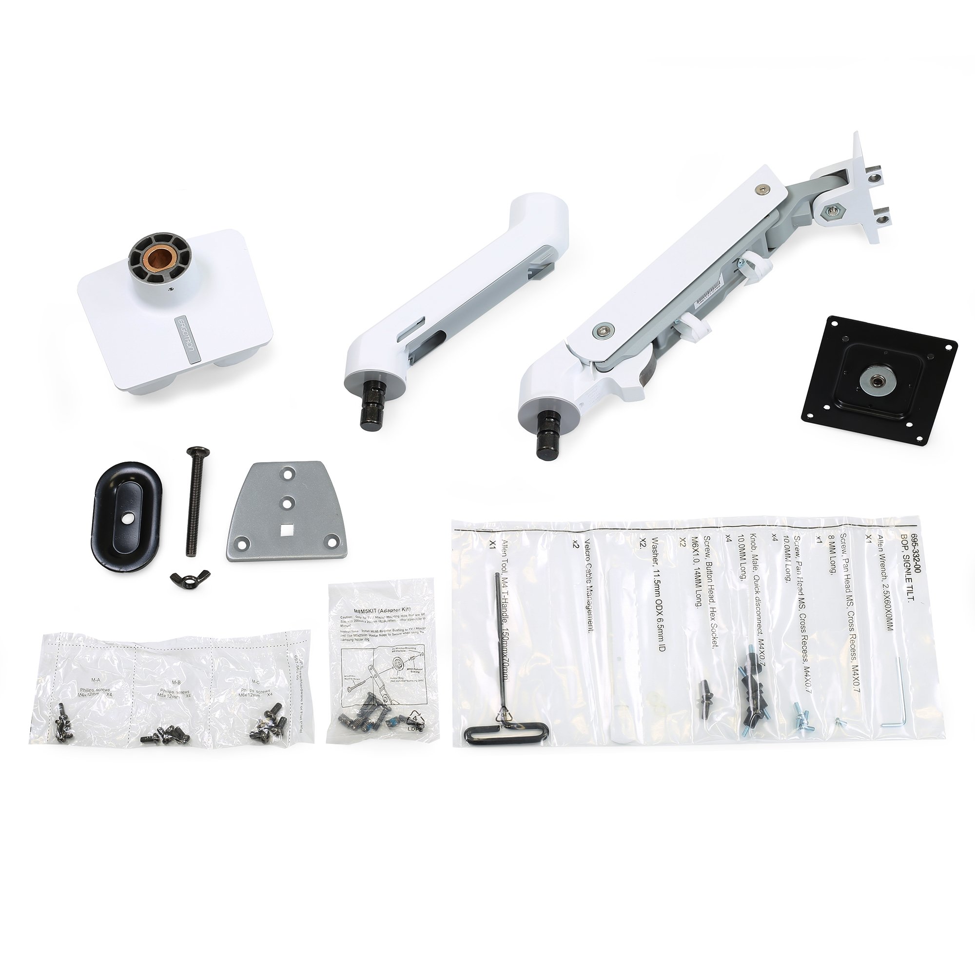 Ergotron 45-475-216 HX Desk Mount Single Monitor Arm (white)