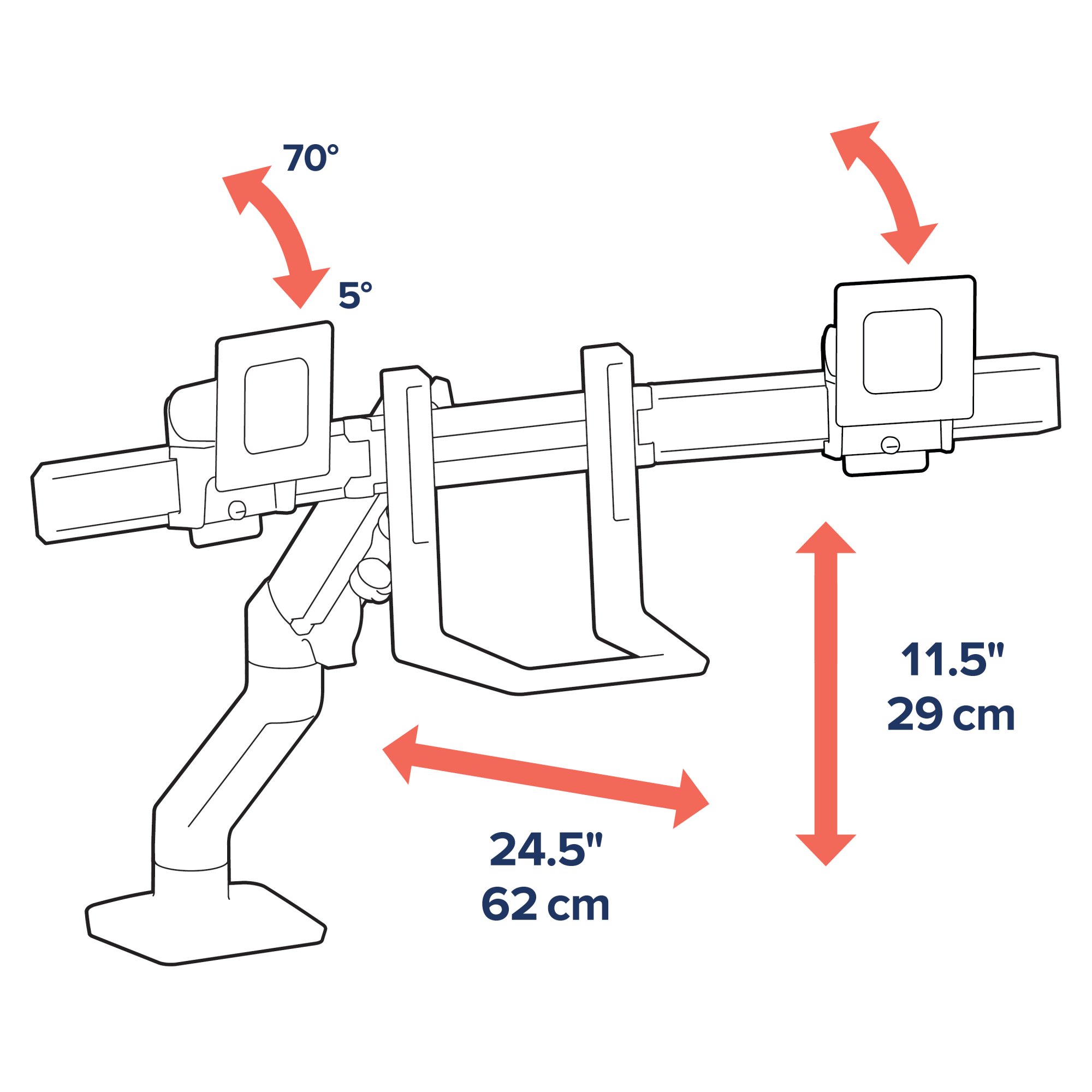Ergotron 45-476-026 HX Desk Mount Dual Monitor Arm (polished aluminum)