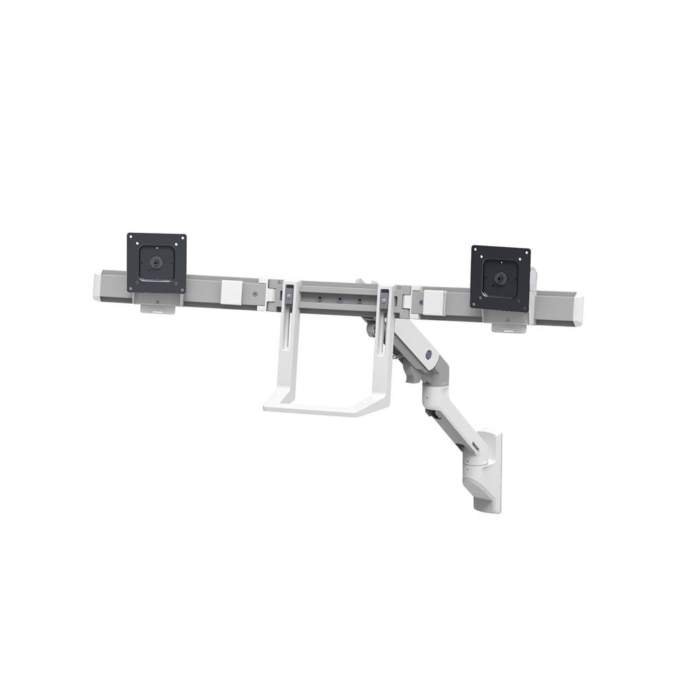 Dual monitor arm Ergotron 45-479-216 with handle for easy positioning