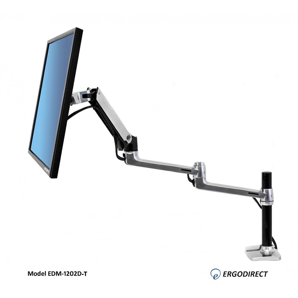 EDM-1202D-T with tall pole - Extended Reach Desk Mount Monitor Arm