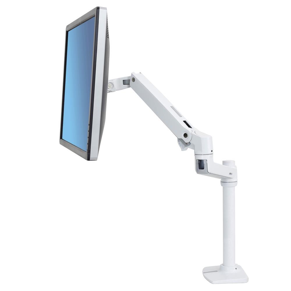 Ergotron 45-537-216 LX Desk Mount Monitor Arm, Tall Pole (white)