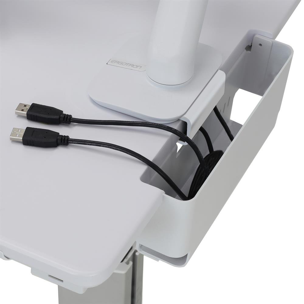 Ergotron 24-600-A68 SV Patient eTable (Overbed Table w/ Tablet Arm) - White